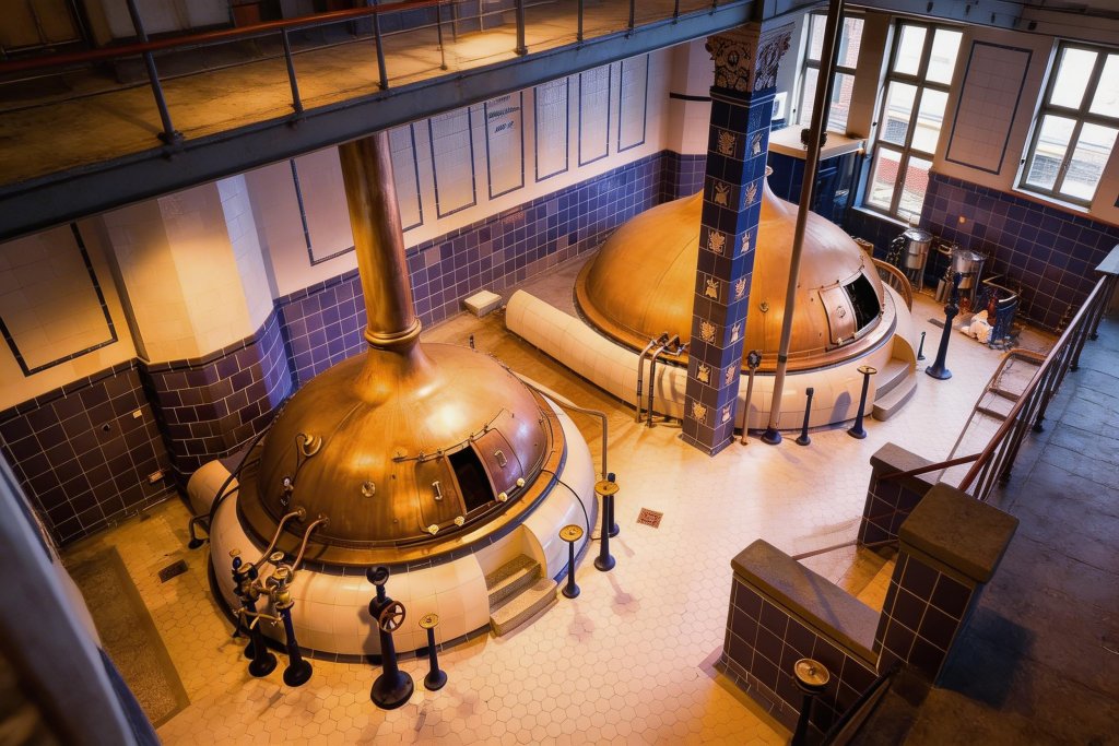 browary tyskie w środku podczas zwiedzania