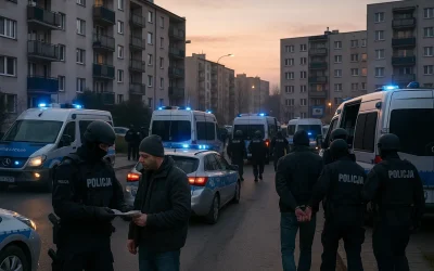 Policyjna operacja zatrzymania poszukiwanych o świcie