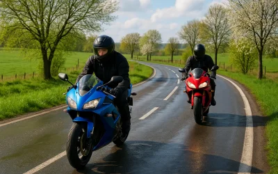 Motocykliści na wiosennej drodze
