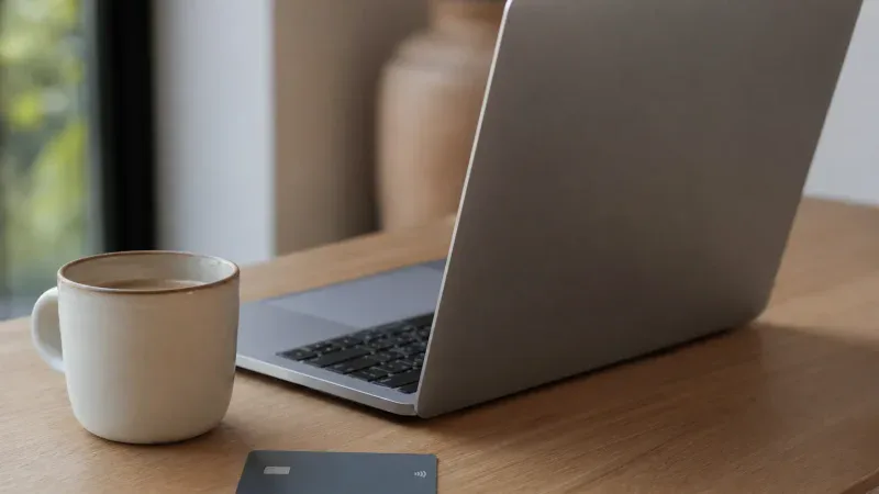 Laptop i karta płatnicza - zdjęcie ilustracyjne