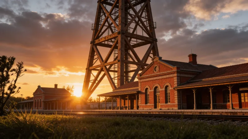 Radiostacja w Gliwicach - drewniana wieża radiowa o wysokości 111 metrów