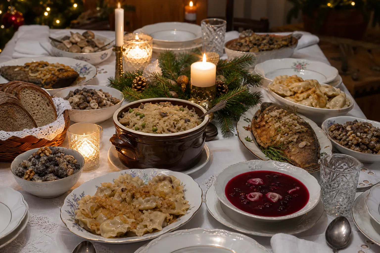 Śląski stół wigilijny z ciapkapustą