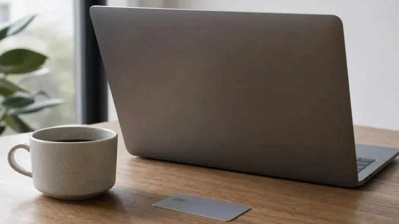 Laptop i karta płatnicza - zdjęcie ilustracyjne