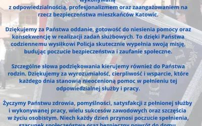 Święto Policji: Życzenia dla funkcjonariuszy z Katowic