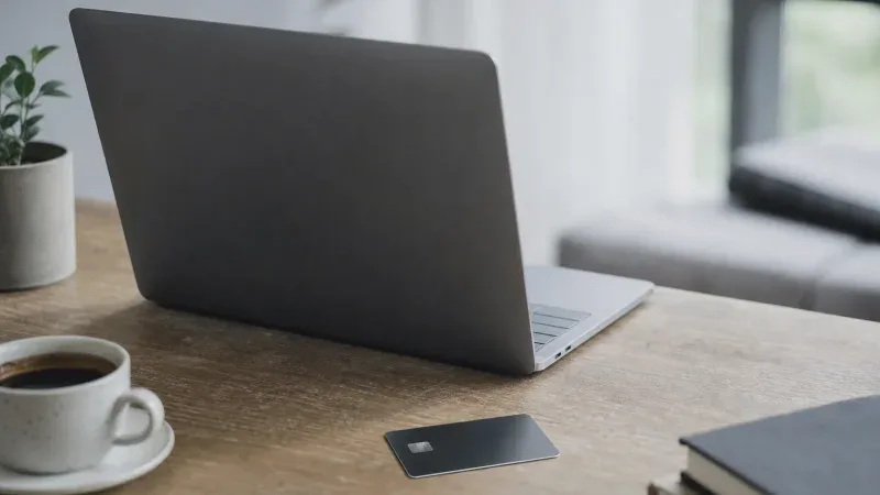 Laptop i karta płatnicza - zdjęcie ilustracyjne