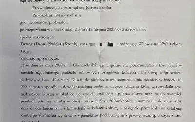 Wyrok w sprawie oszustwa: Dzon Kwiek i Ewa Cyryl skazani