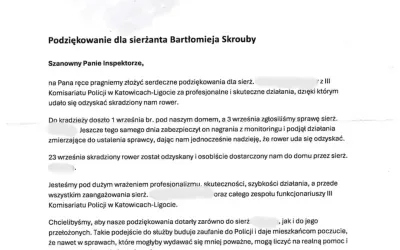 Policjanci odzyskali rower 13-latka. Wzruszający list